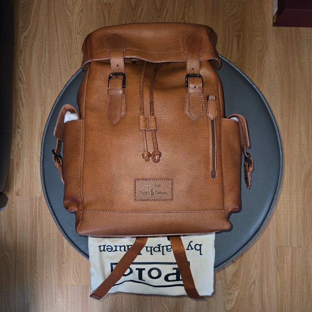 Polo Ralph Lauren Pebbled Leather Backpack (Unisex)